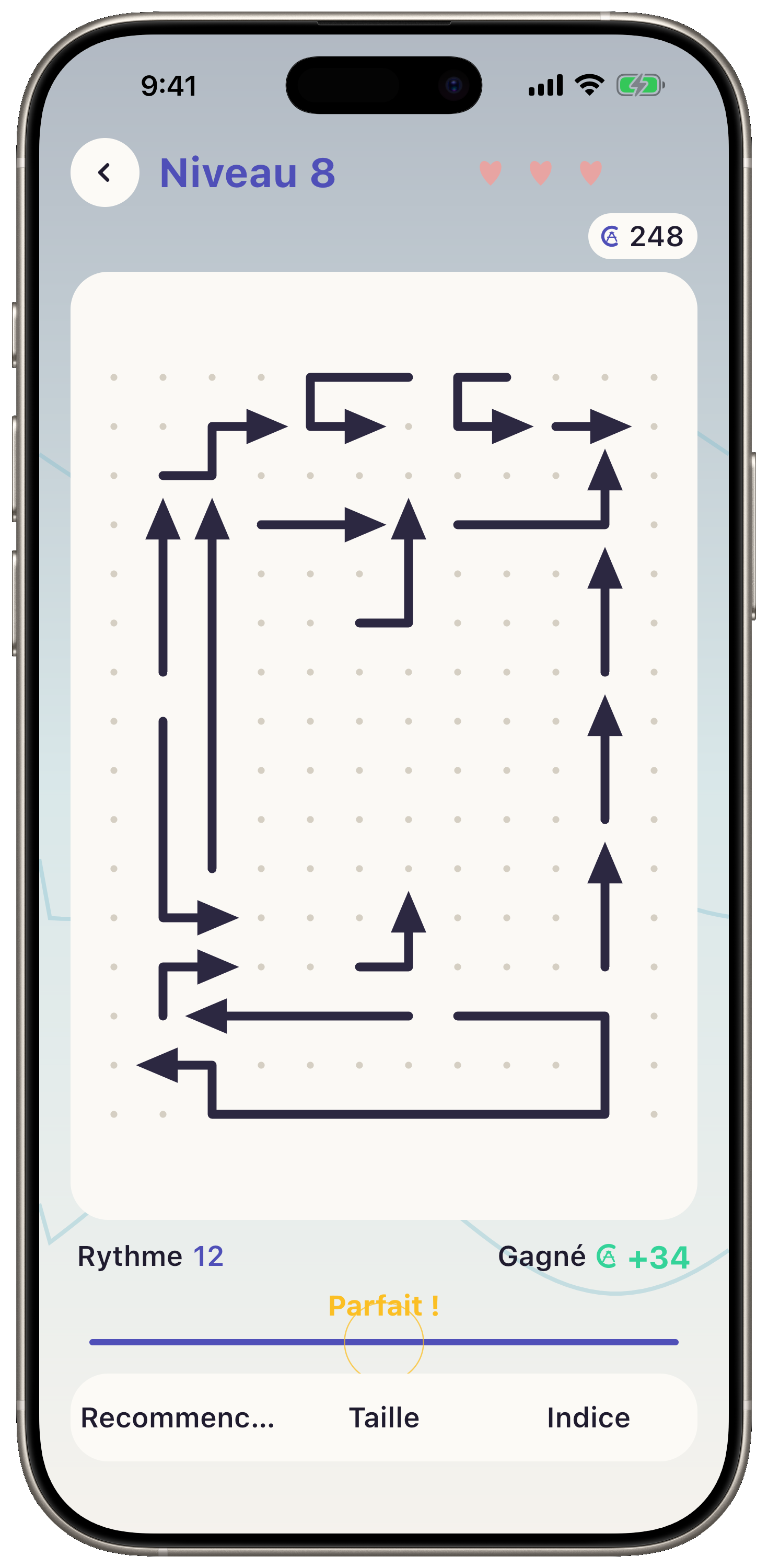 Capture d'écran d'Arrows Rhythm sur iPhone