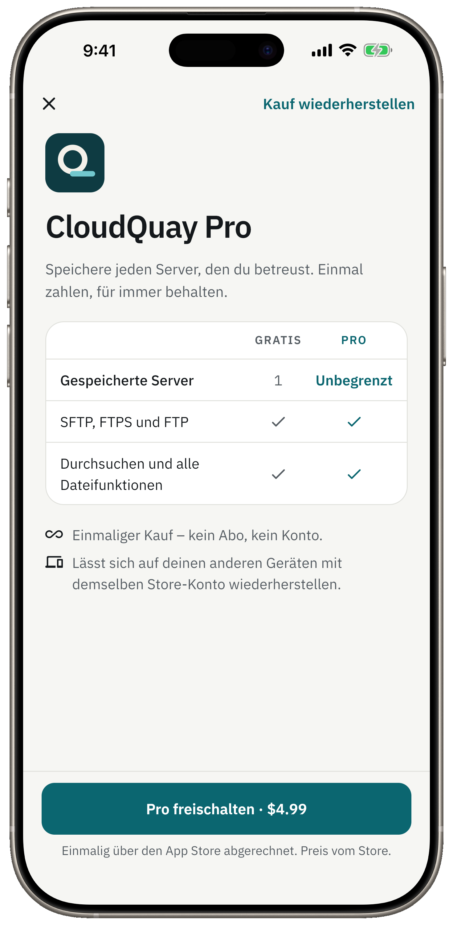 Der erste Server ist gratis. Einmal zahlen für alle weiteren.