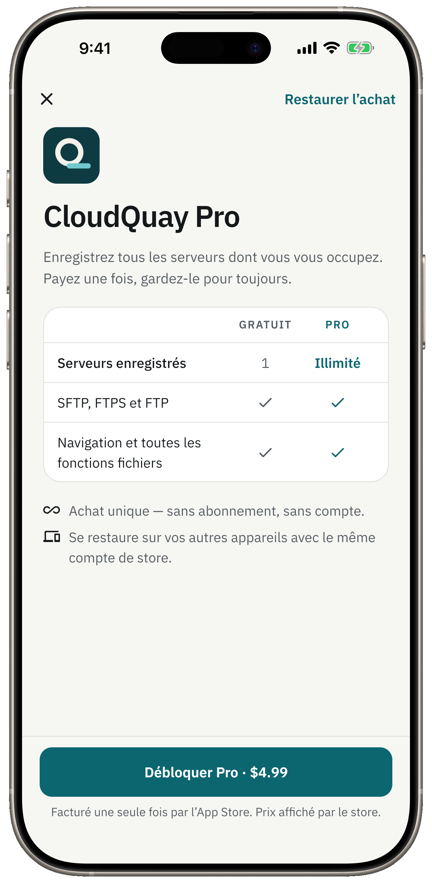 Le premier serveur est gratuit. Un seul achat débloque le reste.