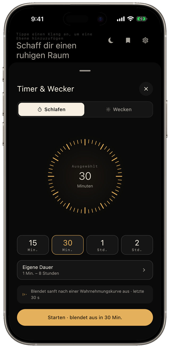 Sleeptimer mit Ausblendung