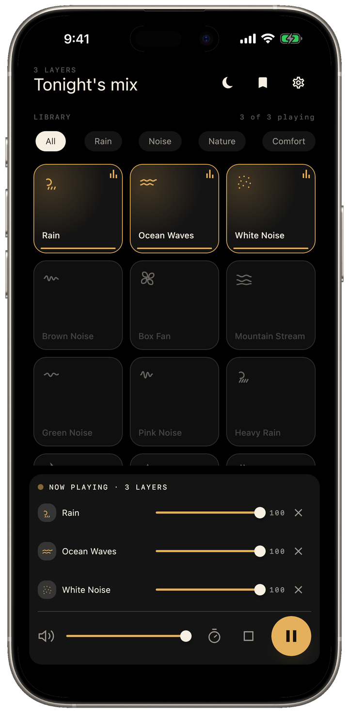 Layer up to three sounds