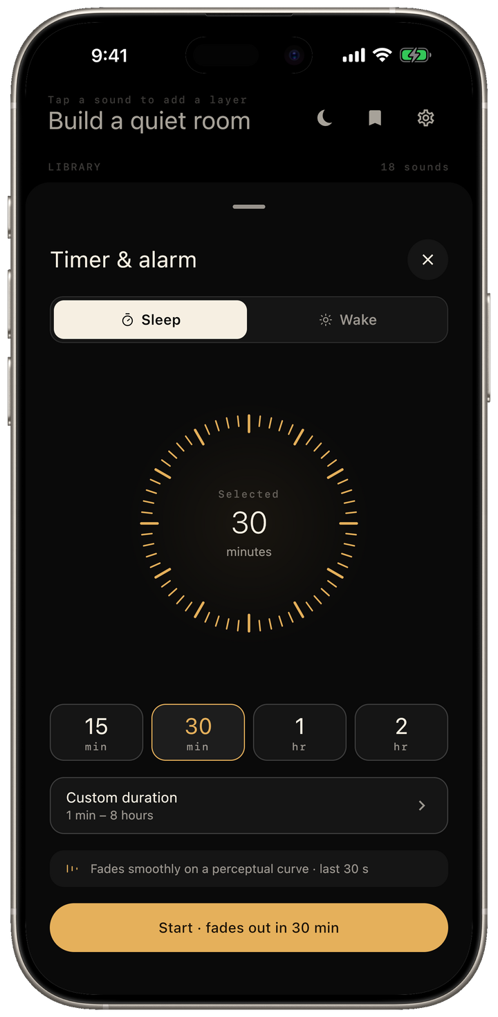Fade-out sleep timer