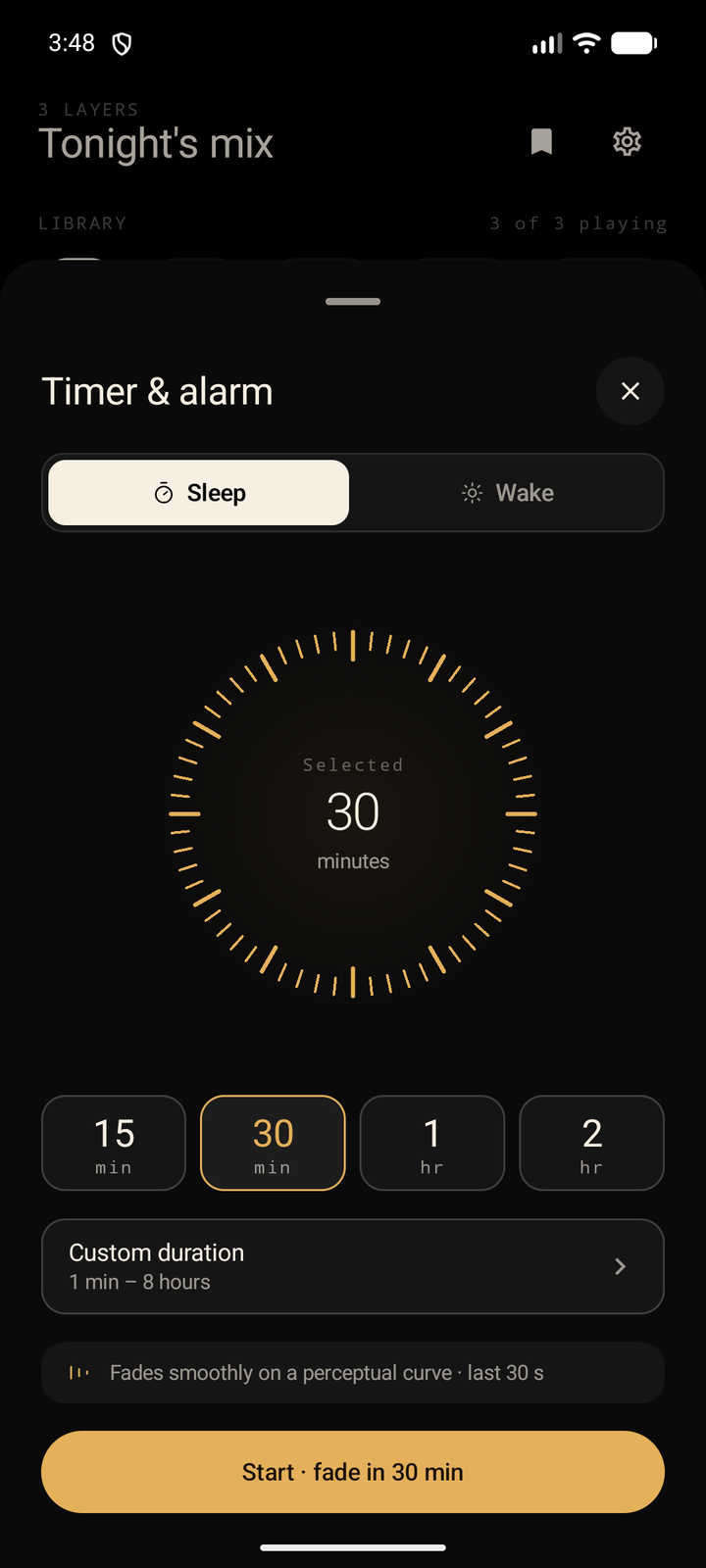 Fade-out sleep timer