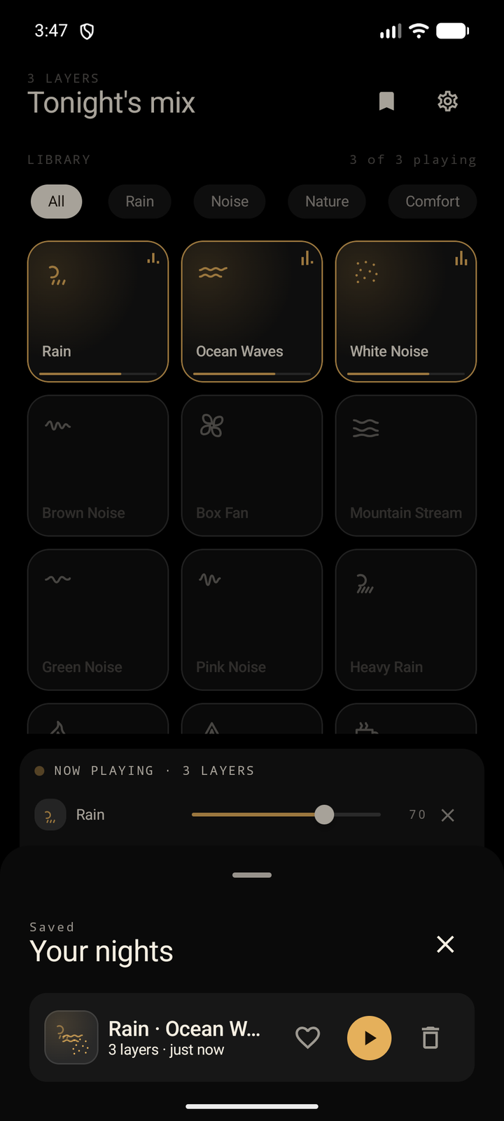 Save your favorite mixes