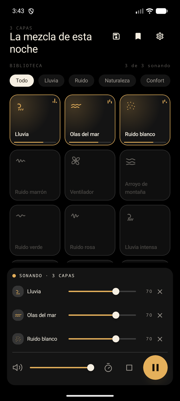 Combina hasta tres sonidos