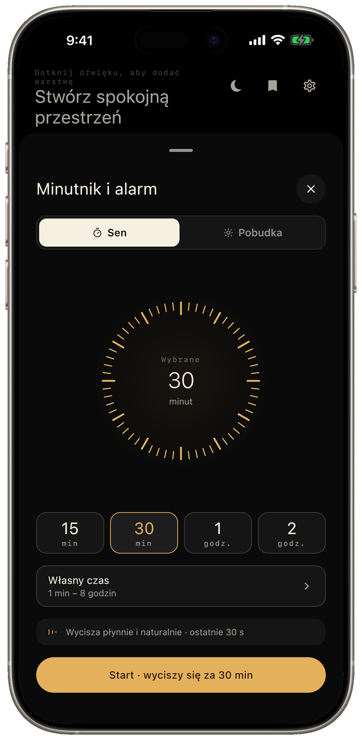 Timer snu z wyciszaniem