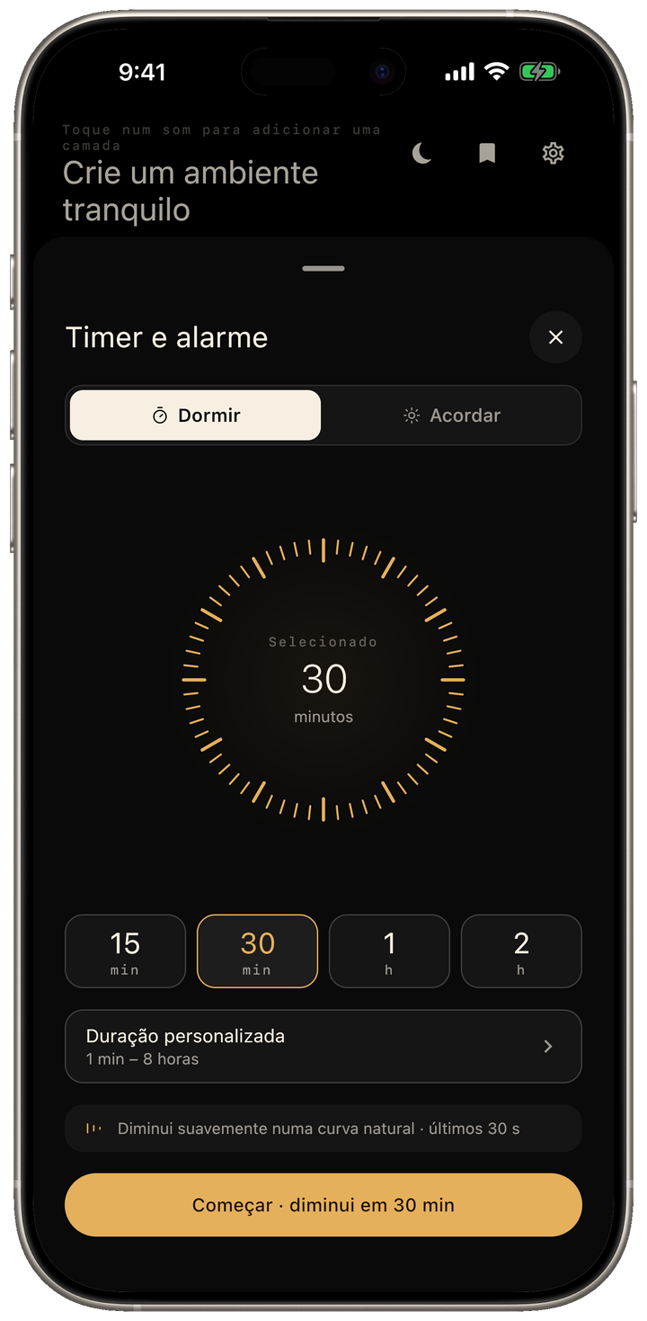 Timer de sono em fade-out
